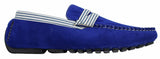 Sapatos náuticos masculinos de camurça listrada, estilo slip-on, para o verão, elegantes e casuais, estilo italiano.