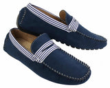 Sapatos náuticos masculinos de camurça listrada, estilo slip-on, para o verão, elegantes e casuais, estilo italiano.