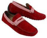 Sapatos náuticos masculinos de camurça listrada, estilo slip-on, para o verão, elegantes e casuais, estilo italiano.