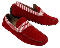 Sapatos náuticos masculinos de camurça listrada, estilo slip-on, para o verão, elegantes e casuais, estilo italiano.