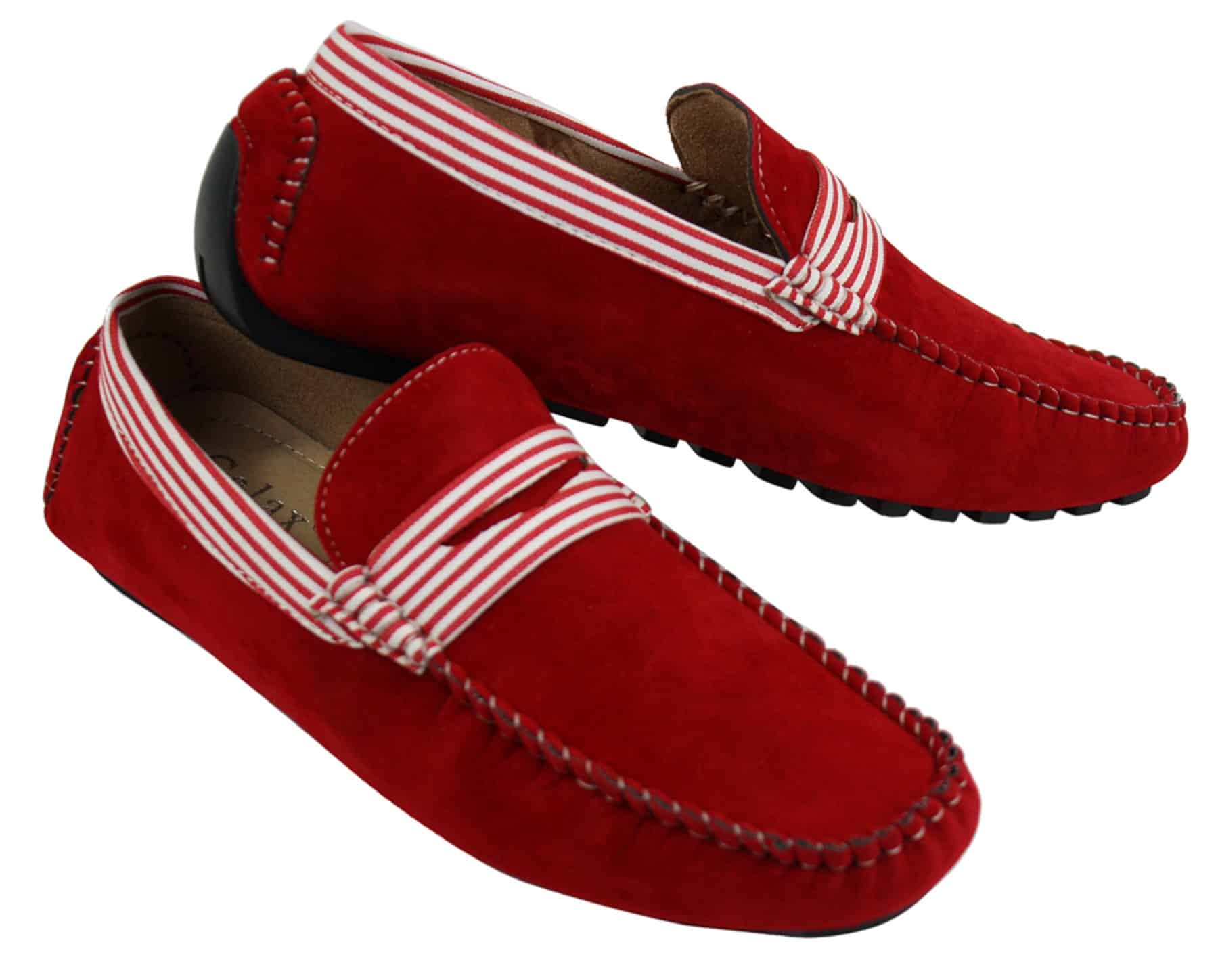 Sapatos náuticos masculinos de camurça listrada, estilo slip-on, para o verão, elegantes e casuais, estilo italiano.