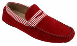 Sapatos náuticos masculinos de camurça listrada, estilo slip-on, para o verão, elegantes e casuais, estilo italiano.