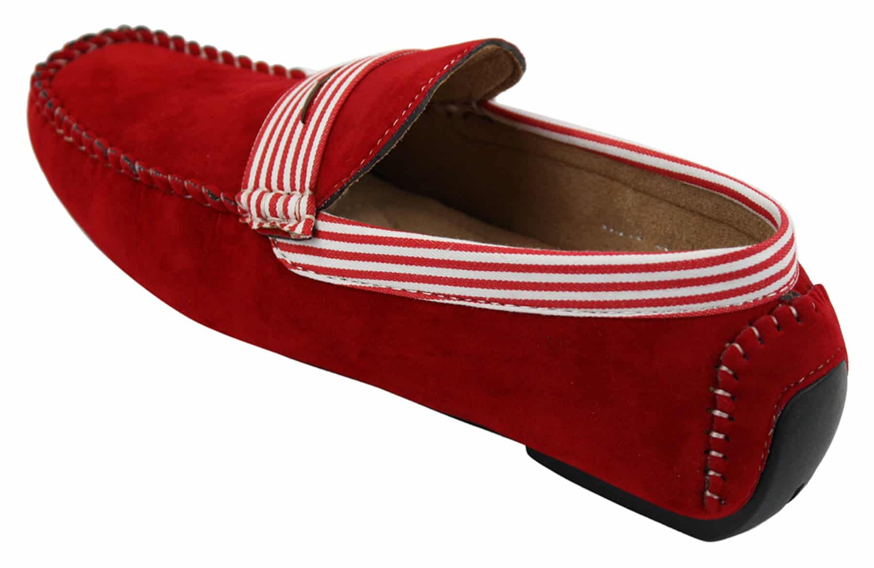 Sapatos náuticos masculinos de camurça listrada, estilo slip-on, para o verão, elegantes e casuais, estilo italiano.