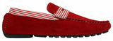 Sapatos náuticos masculinos de camurça listrada, estilo slip-on, para o verão, elegantes e casuais, estilo italiano.