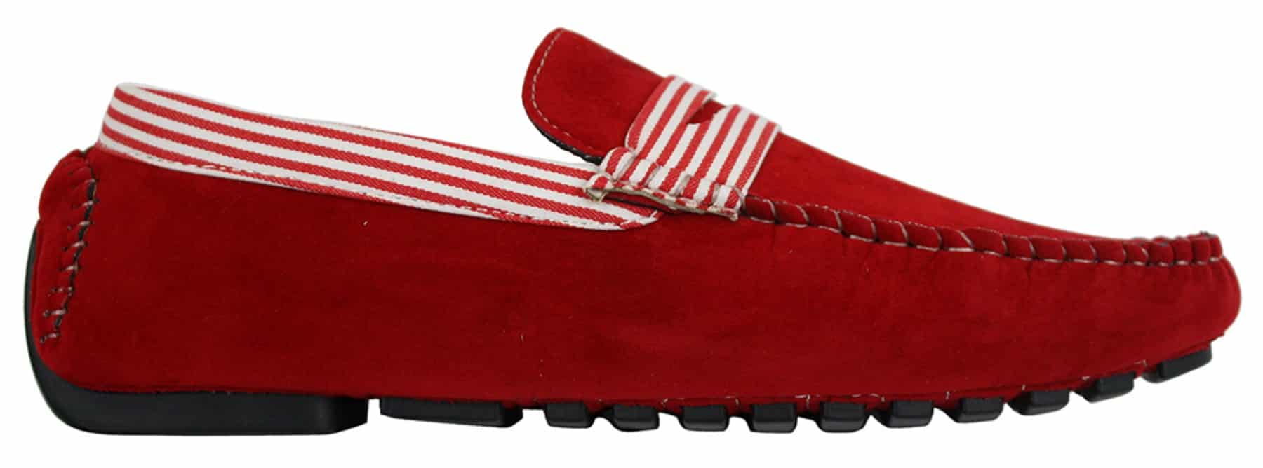 Sapatos náuticos masculinos de camurça listrada, estilo slip-on, para o verão, elegantes e casuais, estilo italiano.