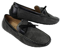 Sapatos Mocassim Masculinos Slip On em Couro e Jeans com Cadarço, Elegantes e Casuais, em Tons de Bege Italiano e Azul Marinho.