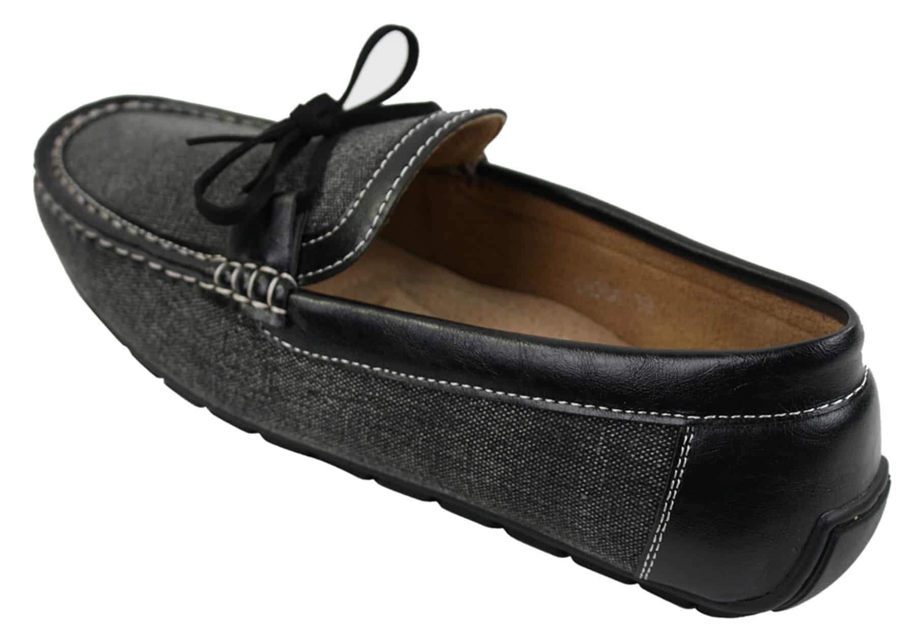 Sapatos Mocassim Masculinos Slip On em Couro e Jeans com Cadarço, Elegantes e Casuais, em Tons de Bege Italiano e Azul Marinho.