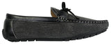 Sapatos Mocassim Masculinos Slip On em Couro e Jeans com Cadarço, Elegantes e Casuais, em Tons de Bege Italiano e Azul Marinho.
