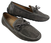 Sapatos Mocassim Masculinos Slip On em Couro e Jeans com Cadarço, Elegantes e Casuais, em Tons de Bege Italiano e Azul Marinho.