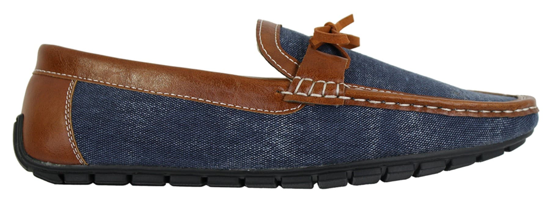 Sapatos Mocassim Masculinos Slip On em Couro e Jeans com Cadarço, Elegantes e Casuais, em Tons de Bege Italiano e Azul Marinho.