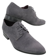 Sapatos masculinos casuais elegantes de camurça com cadarço, nas cores vermelho, verde, preto e cinza, estilo italiano.