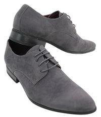 Sapatos masculinos casuais elegantes de camurça com cadarço, nas cores vermelho, verde, preto e cinza, estilo italiano.
