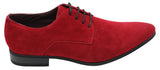 Sapatos masculinos casuais elegantes de camurça com cadarço, nas cores vermelho, verde, preto e cinza, estilo italiano.