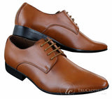 Galax GH2019 - Sapato Masculino Casual Elegante de Couro com Cadarço e Bico Fino, Ideal para Casamento, Formatura e Escritório. Clássico