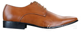 Galax GH2019 - Sapato Masculino Casual Elegante de Couro com Cadarço e Bico Fino, Ideal para Casamento, Formatura e Escritório. Clássico