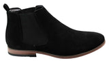 Botas Chelsea masculinas de camurça italiana, estilo slip-on, para um visual elegante e casual no deserto.