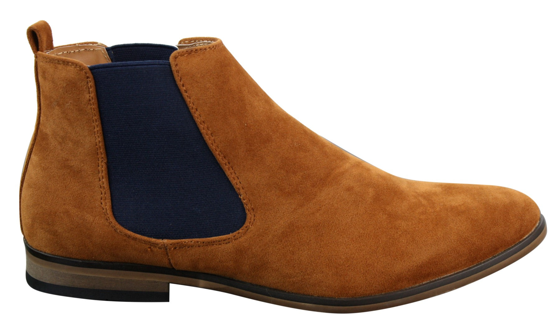 Botas Chelsea masculinas de camurça italiana, estilo slip-on, para um visual elegante e casual no deserto.