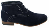 Botas casuais masculinas estilo deserto em camurça, nas cores marrom, preto e azul marinho, com forro de couro.