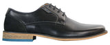 Sapatos sociais masculinos Galax GH3117, com cadarço, em couro clássico marrom-claro e camurça preta.