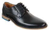 Sapatos sociais masculinos Galax GH3117, com cadarço, em couro clássico marrom-claro e camurça preta.