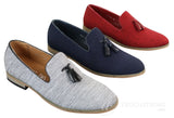 Galax GH3126 - Mocassins masculinos de condução com borla, estilo slip-on, leves e elegantes, nas cores preto e azul, estilo italiano.