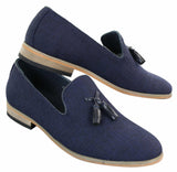 Galax GH3126 - Mocassins masculinos de condução com borla, estilo slip-on, leves e elegantes, nas cores preto e azul, estilo italiano.