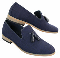 Galax GH3126 - Mocassins masculinos de condução com borla, estilo slip-on, leves e elegantes, nas cores preto e azul, estilo italiano.