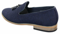 Galax GH3126 - Mocassins masculinos de condução com borla, estilo slip-on, leves e elegantes, nas cores preto e azul, estilo italiano.