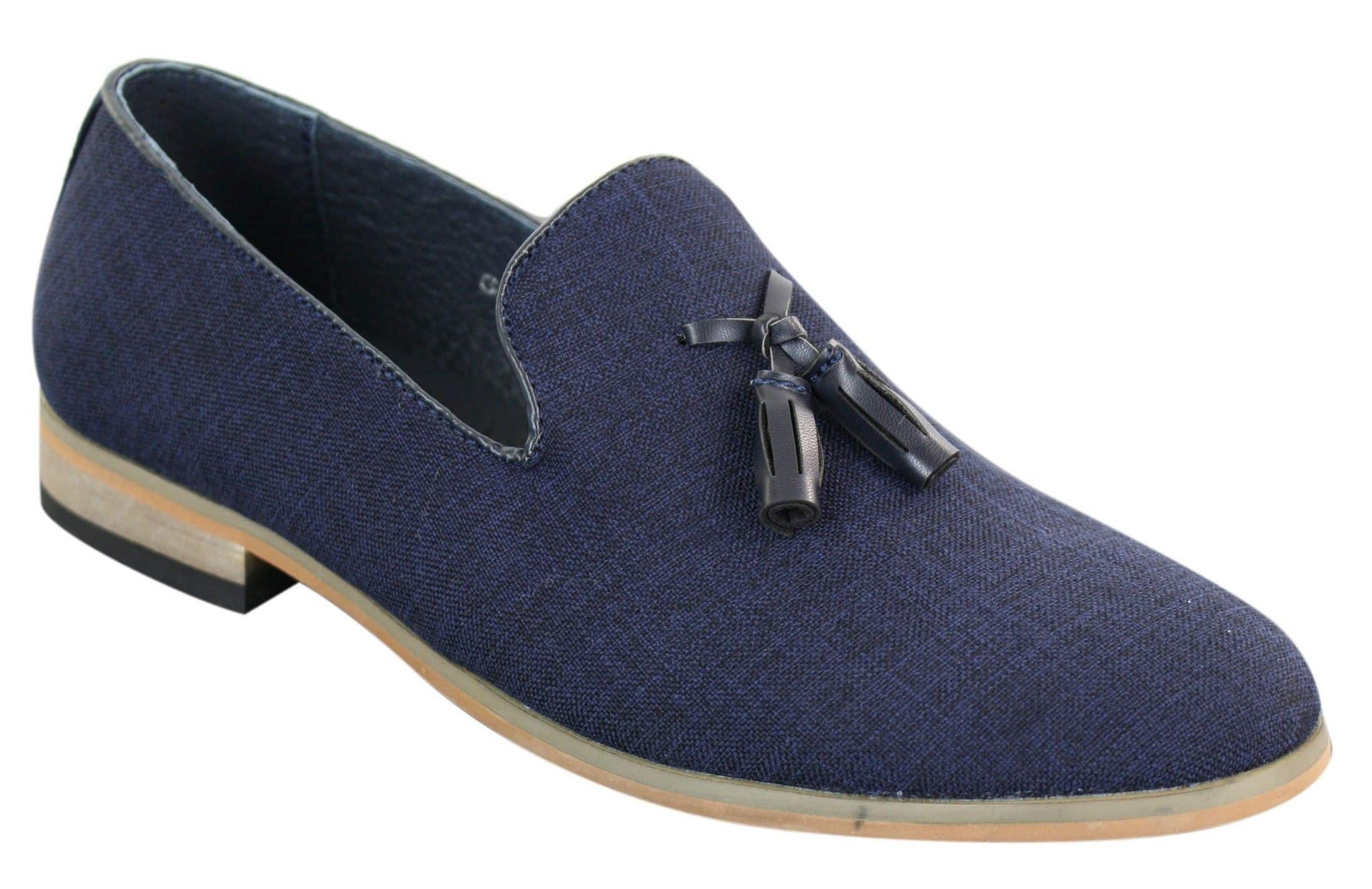Galax GH3126 - Mocassins masculinos de condução com borla, estilo slip-on, leves e elegantes, nas cores preto e azul, estilo italiano.