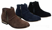 Botas Chelsea masculinas de camurça italiana, modelo slip-on com zíper, estilo casual elegante, para o deserto.