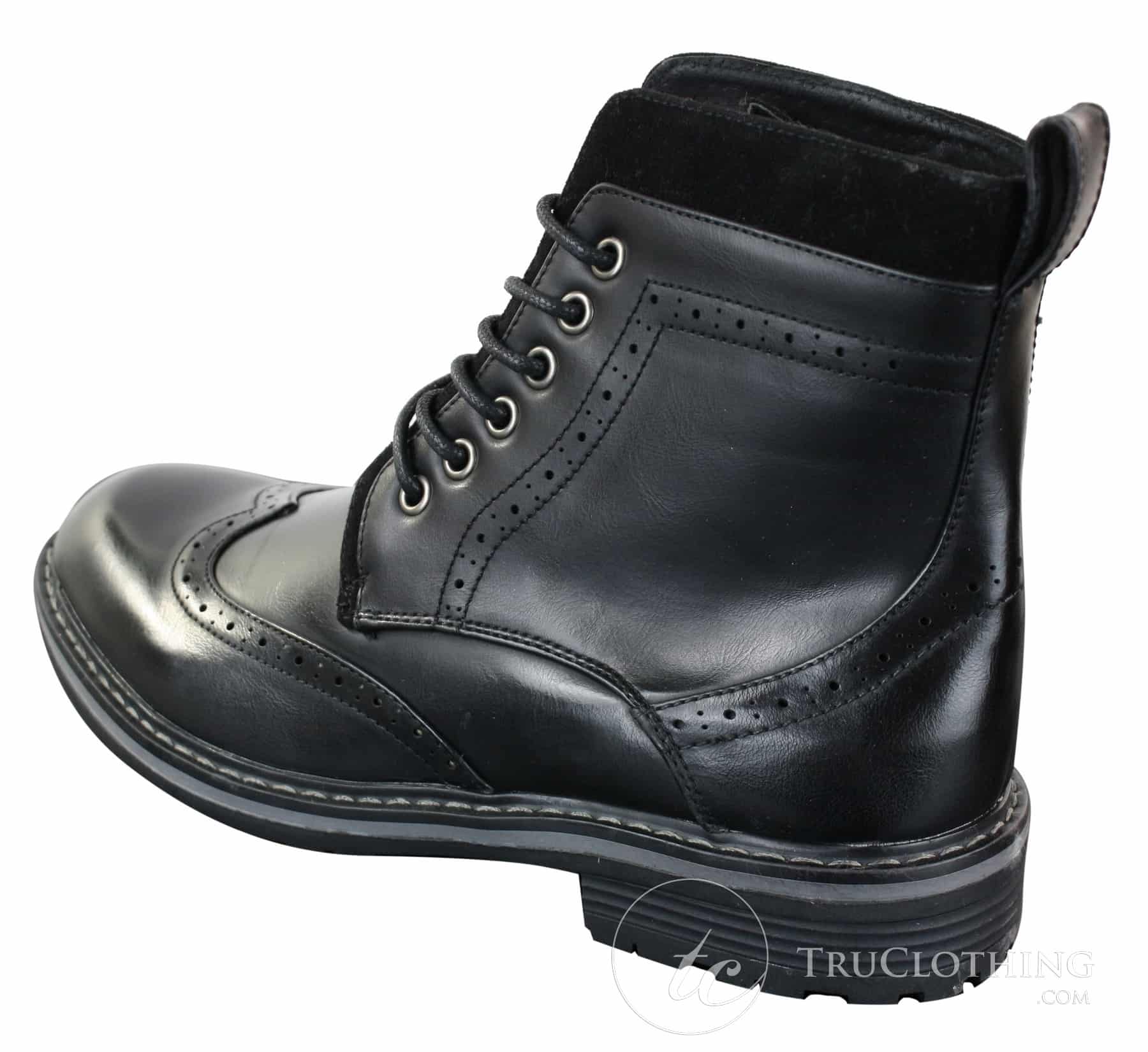 Botas masculinas Galax GLX3521, estilo brogue, em couro e camurça marrom e preto, com cadarço, modelo cowboy, elegantes e casuais.