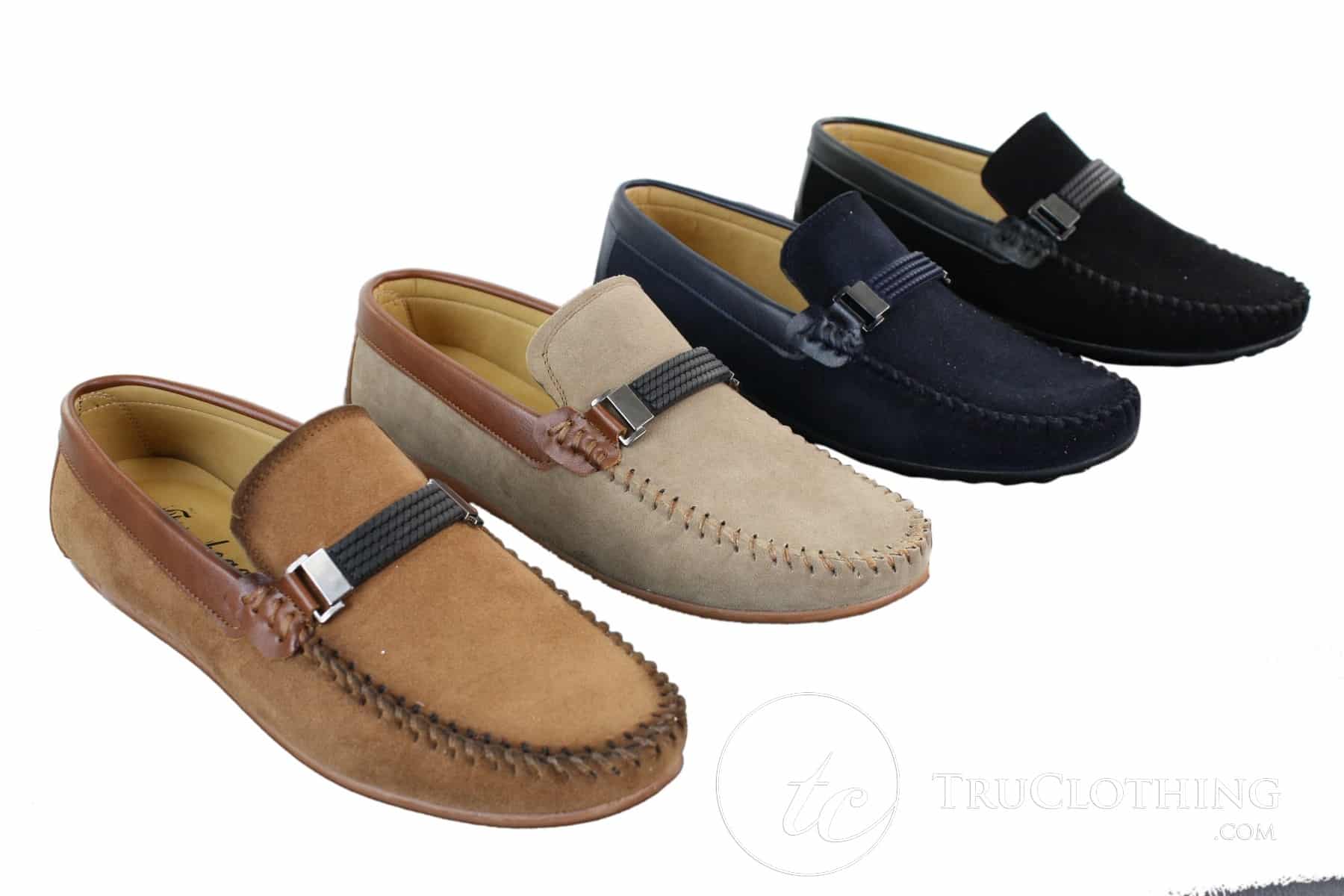 Galax ZD71 - Mocassim Masculino de Camurça PU com Fivela para Dirigir