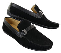 Galax ZD71 - Mocassim Masculino de Camurça PU com Fivela para Dirigir
