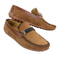 Galax ZD71 - Mocassim Masculino de Camurça PU com Fivela para Dirigir
