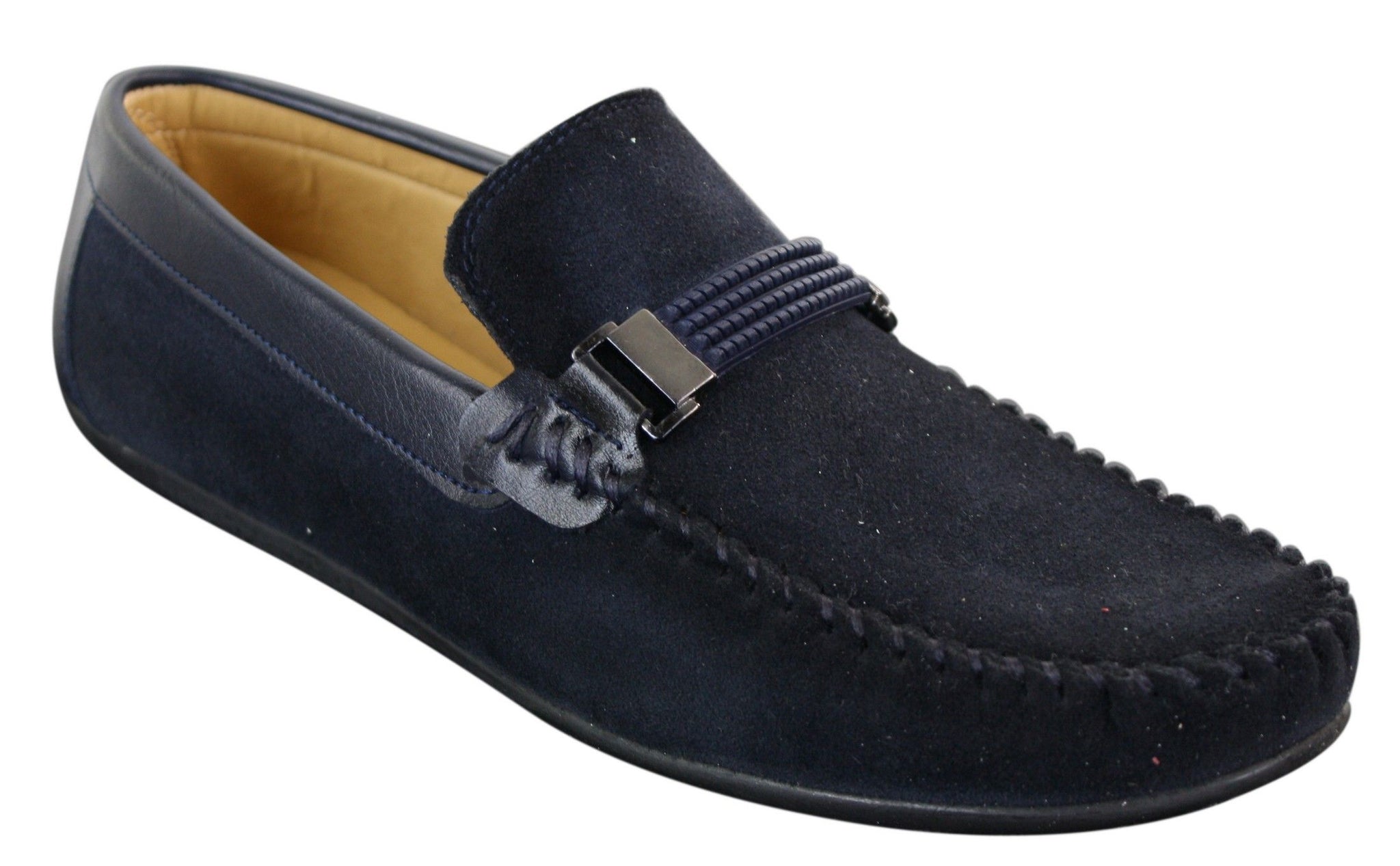 Galax ZD71 - Mocassim Masculino de Camurça PU com Fivela para Dirigir