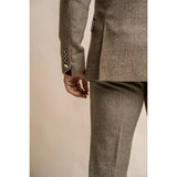 Gaston - Blazer masculino de tweed xadrez verde-oliva