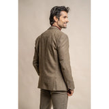 Gaston - Blazer masculino de tweed xadrez verde-oliva