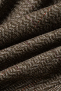 Terno masculino de tweed verde-oliva xadrez