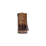 Botas masculinas vintage em couro legítimo, estilo brogue, anos 1920, em camurça e tweed, com cadarço, elegantes e formais.