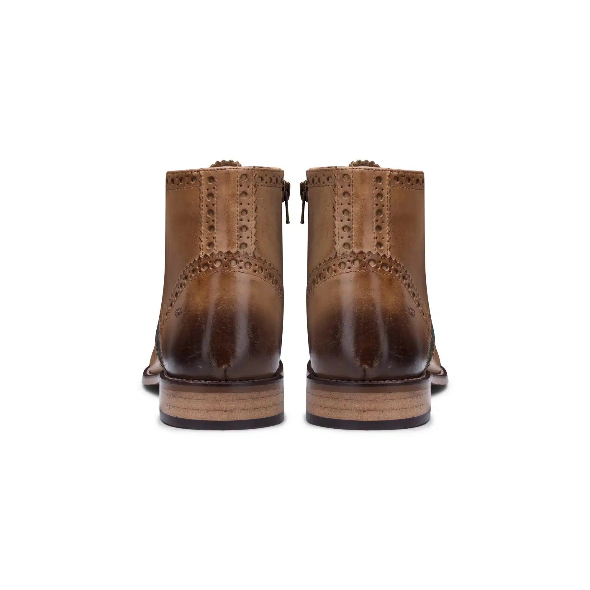 Botas masculinas vintage em couro legítimo, estilo brogue, anos 1920, em camurça e tweed, com cadarço, elegantes e formais.
