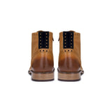 Botas masculinas vintage em couro legítimo, estilo brogue, anos 1920, em camurça e tweed, com cadarço, elegantes e formais.