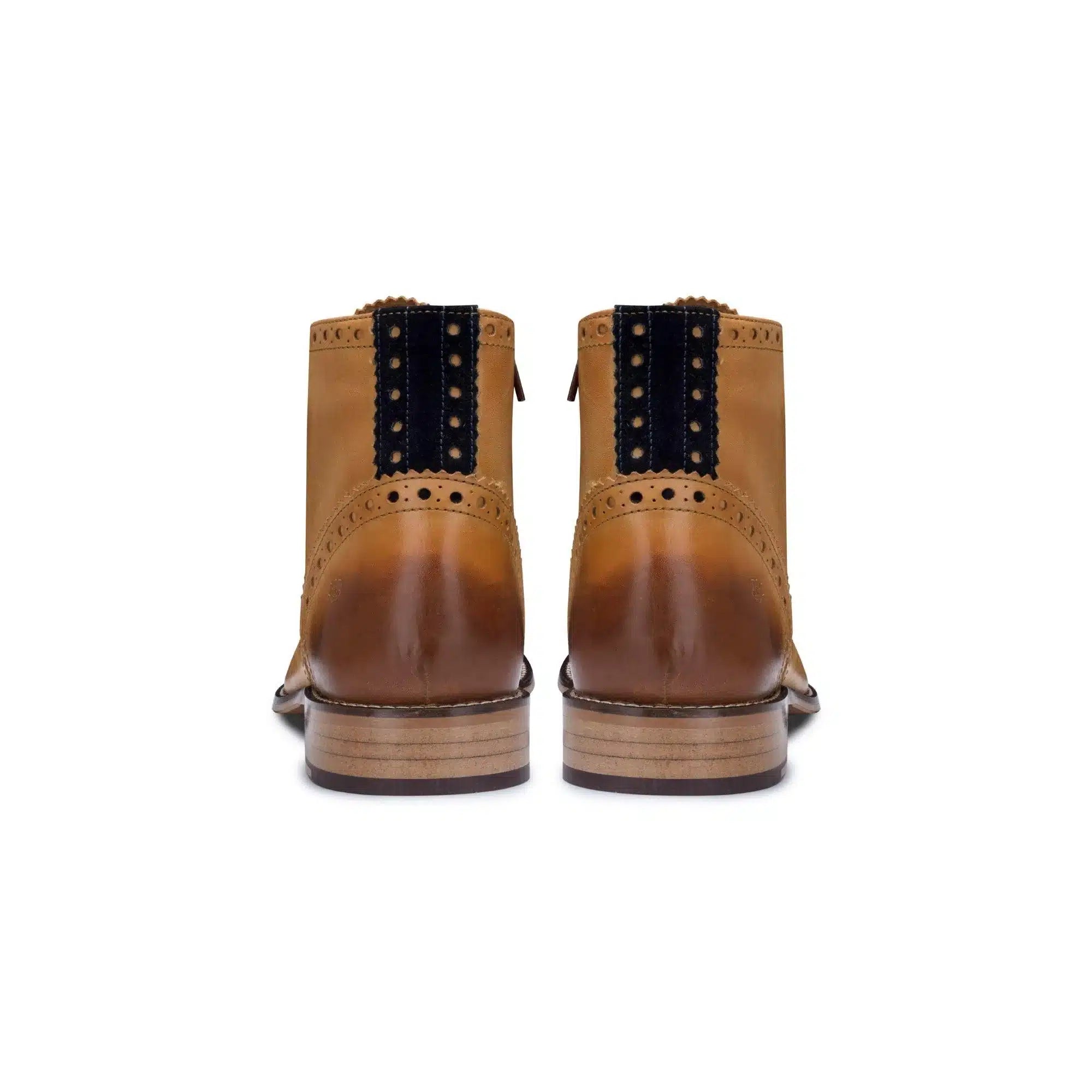 Botas masculinas vintage em couro legítimo, estilo brogue, anos 1920, em camurça e tweed, com cadarço, elegantes e formais.