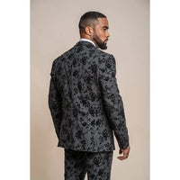 Georgi - Blazer masculino preto com estampa floral