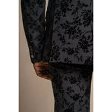 Georgi - Blazer masculino preto com estampa floral