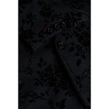 Georgi - Blazer masculino preto com estampa floral