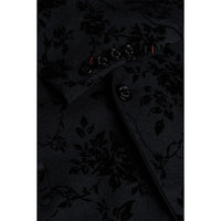 Georgi - Blazer masculino preto com estampa floral