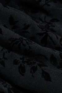 Terno masculino preto de veludo com estampa paisley, 3 peças