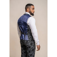 Georgi - Colete masculino preto com estampa floral
