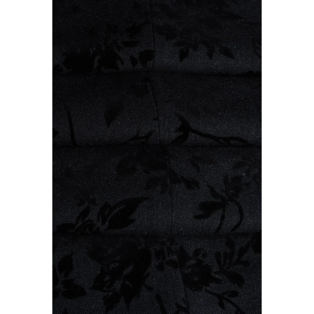 Georgi - Colete masculino preto com estampa floral
