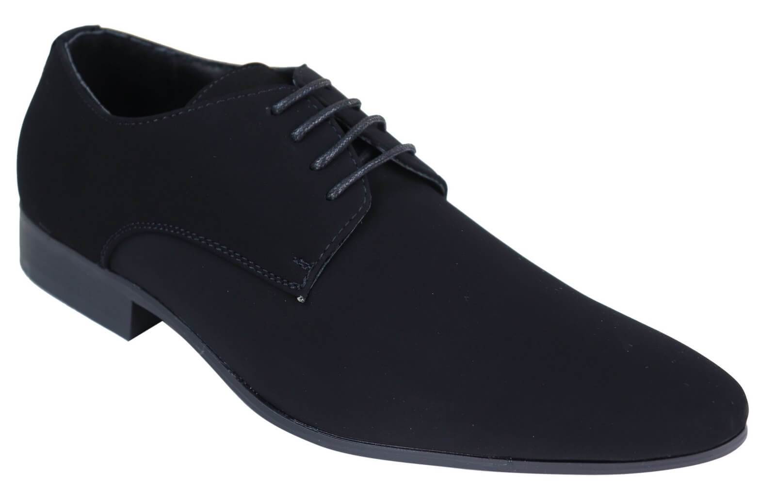 Sapatos masculinos pretos de camurça sintética e nobuck